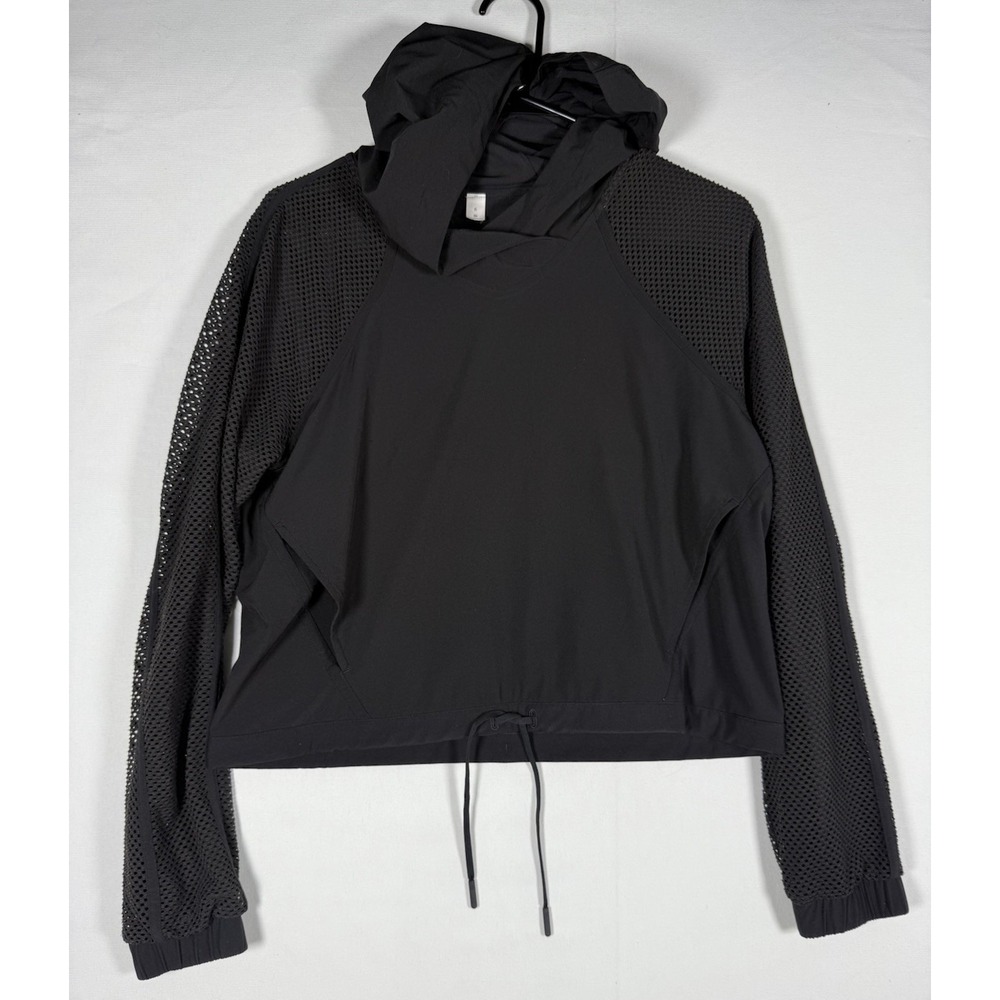 Lululemon Sweater Womens 6 Black Catch a Breeze Pullover Hoodie Sweatshirt Crop